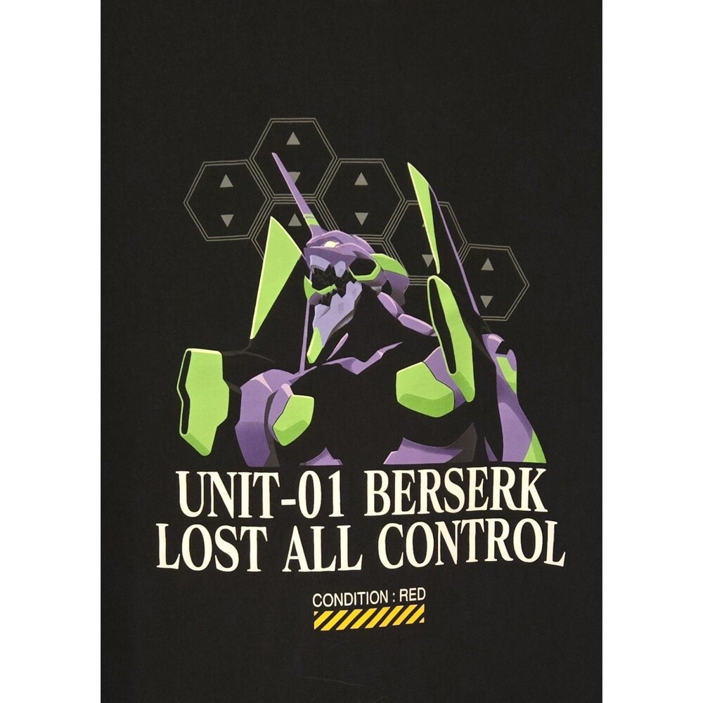 Uniqlo UT Evangelion Berserk Black T-Shirt Mens XL Lost All Control Anime